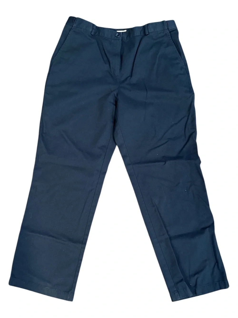 💙 LL Bean Women’s Classic Fit Navy Cotton Pants- Size 14- 100% cotton